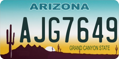 AZ license plate AJG7649