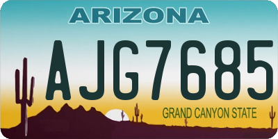 AZ license plate AJG7685