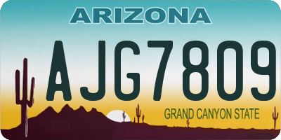 AZ license plate AJG7809