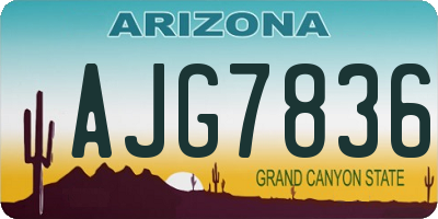 AZ license plate AJG7836