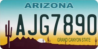AZ license plate AJG7890