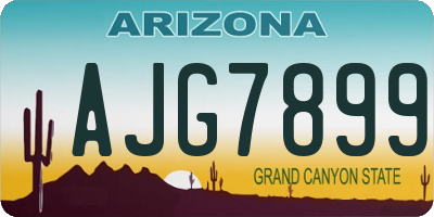 AZ license plate AJG7899