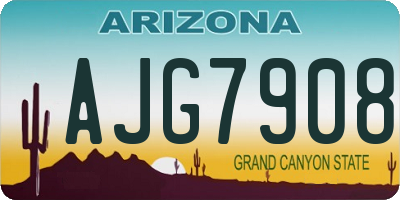 AZ license plate AJG7908