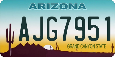 AZ license plate AJG7951