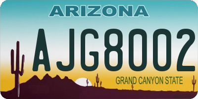 AZ license plate AJG8002