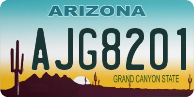 AZ license plate AJG8201