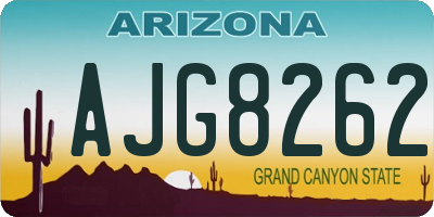AZ license plate AJG8262