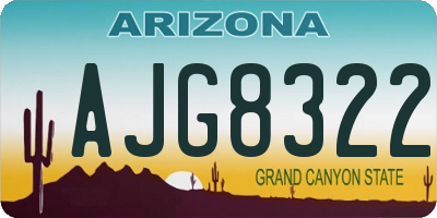 AZ license plate AJG8322