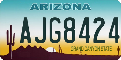 AZ license plate AJG8424