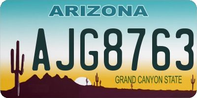 AZ license plate AJG8763