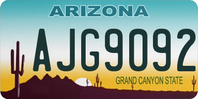AZ license plate AJG9092