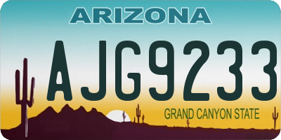 AZ license plate AJG9233