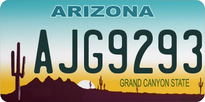 AZ license plate AJG9293