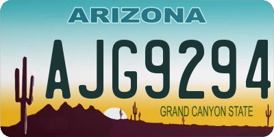 AZ license plate AJG9294