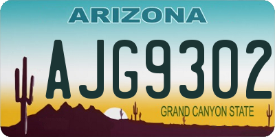 AZ license plate AJG9302