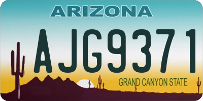 AZ license plate AJG9371