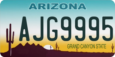 AZ license plate AJG9995