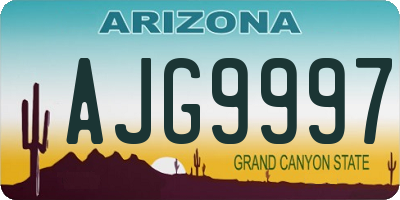 AZ license plate AJG9997