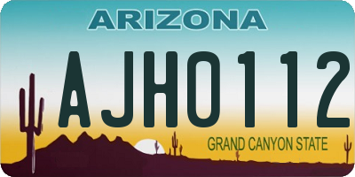 AZ license plate AJH0112