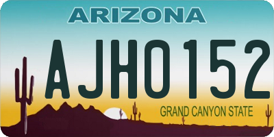 AZ license plate AJH0152