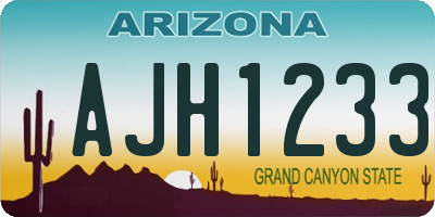 AZ license plate AJH1233