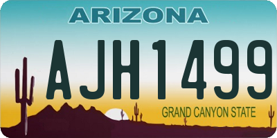 AZ license plate AJH1499