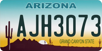 AZ license plate AJH3073