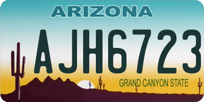 AZ license plate AJH6723