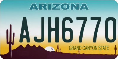 AZ license plate AJH6770