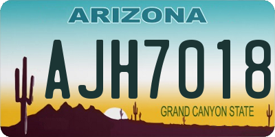 AZ license plate AJH7018