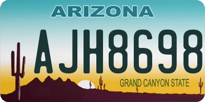AZ license plate AJH8698