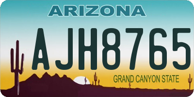 AZ license plate AJH8765