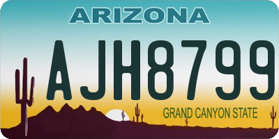 AZ license plate AJH8799