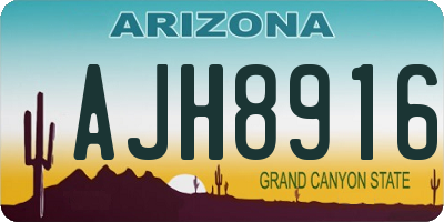 AZ license plate AJH8916