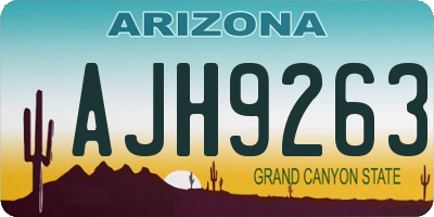 AZ license plate AJH9263