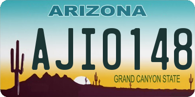 AZ license plate AJI0148