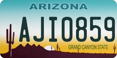 AZ license plate AJI0859