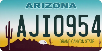 AZ license plate AJI0954