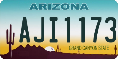 AZ license plate AJI1173