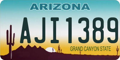 AZ license plate AJI1389