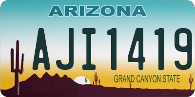 AZ license plate AJI1419