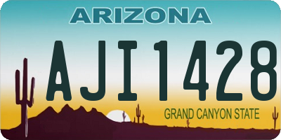 AZ license plate AJI1428