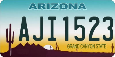 AZ license plate AJI1523