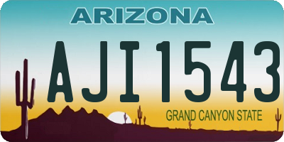 AZ license plate AJI1543