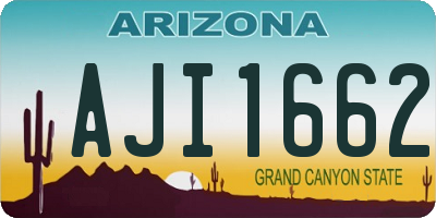AZ license plate AJI1662