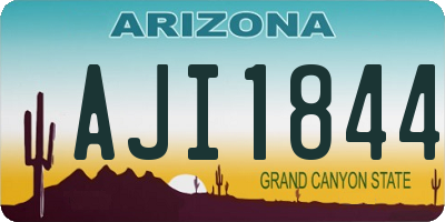 AZ license plate AJI1844