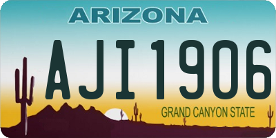 AZ license plate AJI1906