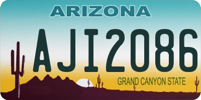 AZ license plate AJI2086