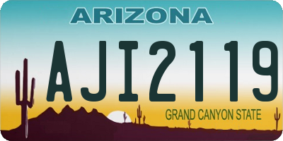 AZ license plate AJI2119