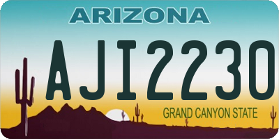 AZ license plate AJI2230